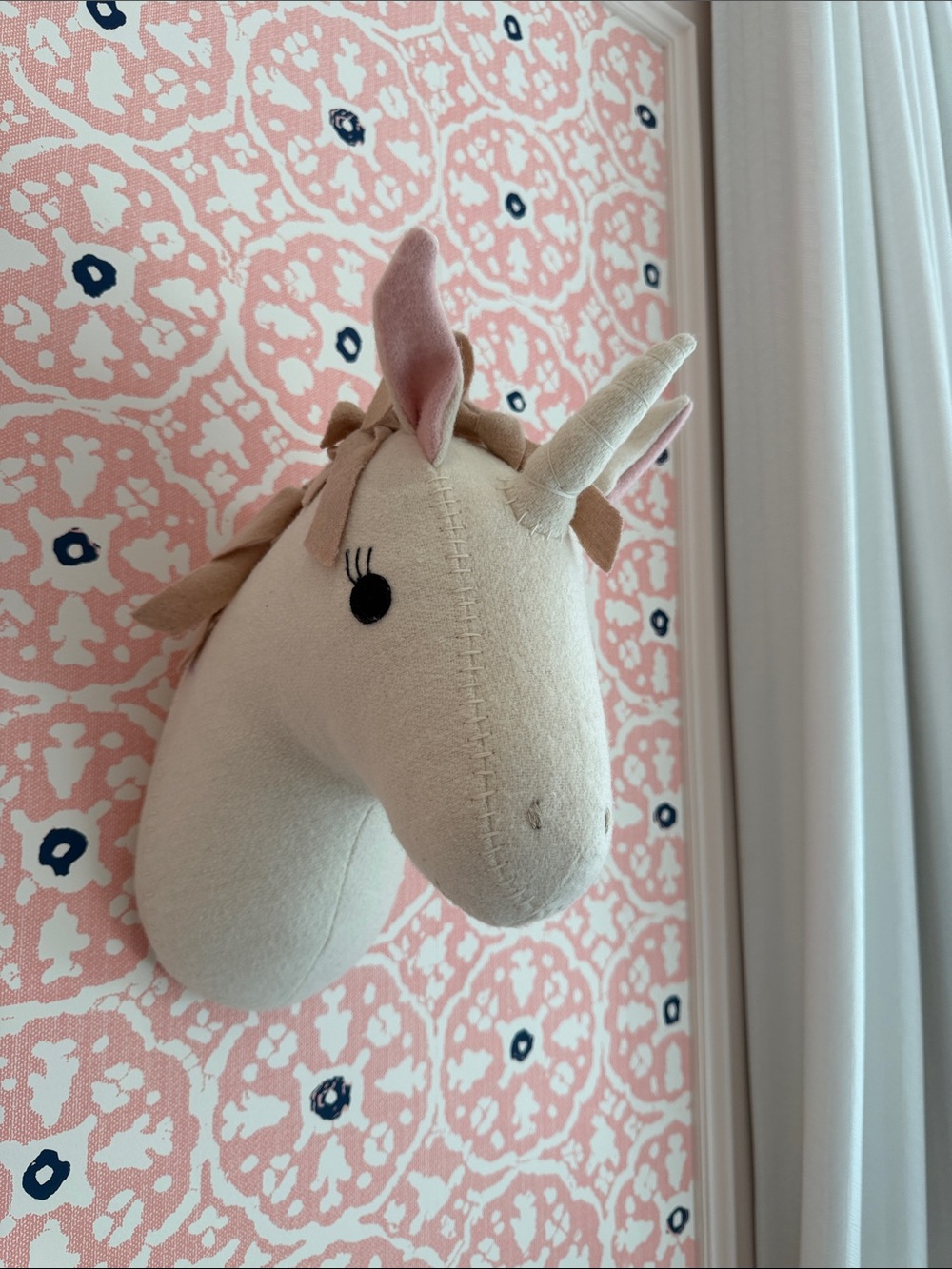 Unicorn Wall Mount - Cream & Blush Pink Girls room decor